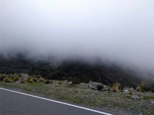 Fog on the way from Cusco to Santa Maria