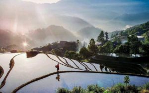 Longji rice terrace's sunset. Photo provided by Lost in Beauty Guest House 